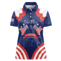 Personalized Happy Liberia Flag Day Women Polo Shirt One Flag One People - Wonder Print Shop