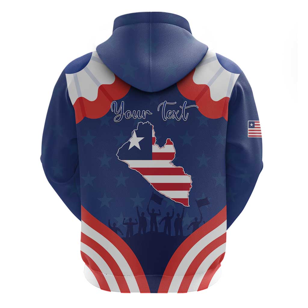 Personalized Happy Liberia Flag Day Zip Hoodie One Flag One People - Wonder Print Shop