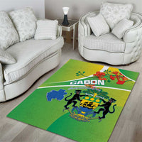 Gabon Independence Day Area Rug Coat Of Arms With Map - Wonder Print Shop