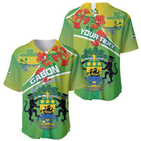 Personalized Gabon Independence Day Baseball Jersey Coat Of Arms With Map - Wonder Print Shop