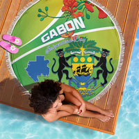 Gabon Independence Day Beach Blanket Coat Of Arms With Map - Wonder Print Shop