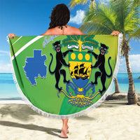 Gabon Independence Day Beach Blanket Coat Of Arms With Map - Wonder Print Shop