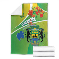 Gabon Independence Day Blanket Coat Of Arms With Map - Wonder Print Shop