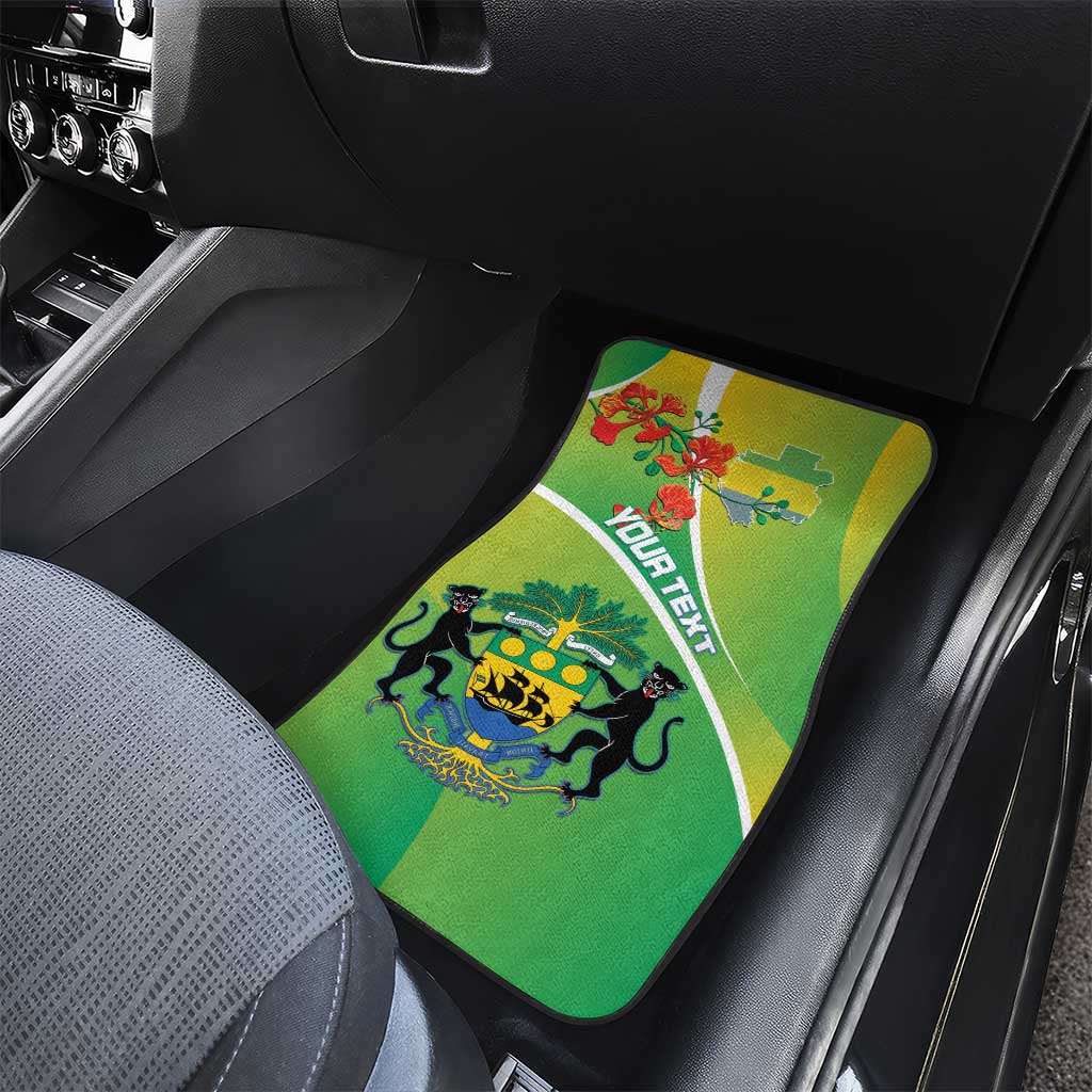 Gabon Independence Day Car Mats Coat Of Arms With Map - Wonder Print Shop