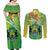 Personalized Gabon Independence Day Couples Matching Off Shoulder Maxi Dress and Long Sleeve Button Shirt Coat Of Arms With Map - Wonder Print Shop