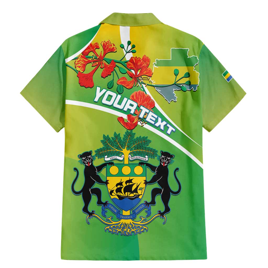 Personalized Gabon Independence Day Family Matching Mermaid Dress and Hawaiian Shirt Coat Of Arms With Map - Wonder Print Shop