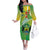 Personalized Gabon Independence Day Family Matching Off The Shoulder Long Sleeve Dress and Hawaiian Shirt Coat Of Arms With Map - Wonder Print Shop