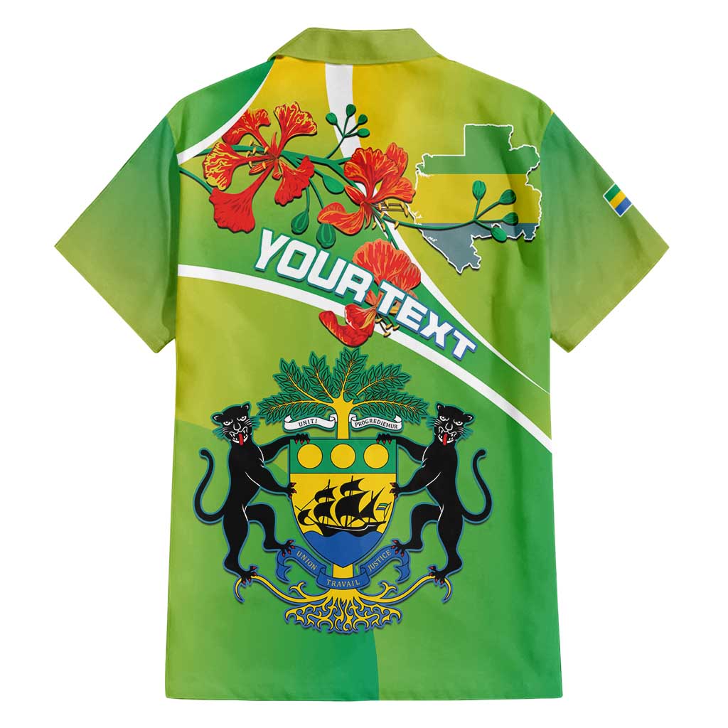 Personalized Gabon Independence Day Family Matching Off Shoulder Short Dress and Hawaiian Shirt Coat Of Arms With Map - Wonder Print Shop