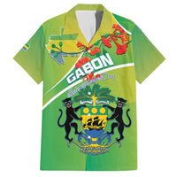 Personalized Gabon Independence Day Family Matching Puletasi and Hawaiian Shirt Coat Of Arms With Map - Wonder Print Shop