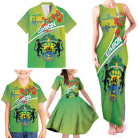 Personalized Gabon Independence Day Family Matching Tank Maxi Dress and Hawaiian Shirt Coat Of Arms With Map - Wonder Print Shop