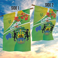 Gabon Independence Day Garden Flag Coat Of Arms With Map - Wonder Print Shop