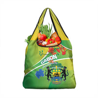 Gabon Independence Day Grocery Bag Coat Of Arms With Map - Wonder Print Shop