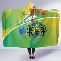 Gabon Independence Day Hooded Blanket Coat Of Arms With Map - Wonder Print Shop