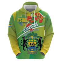 Personalized Gabon Independence Day Hoodie Coat Of Arms With Map - Wonder Print Shop