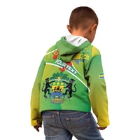 Personalized Gabon Independence Day Kid Hoodie Coat Of Arms With Map - Wonder Print Shop