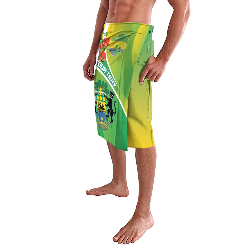 Personalized Gabon Independence Day Lavalava Coat Of Arms With Map - Wonder Print Shop