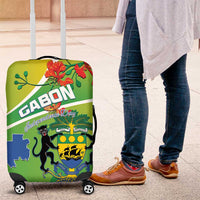 Gabon Independence Day Luggage Cover Coat Of Arms With Map - Wonder Print Shop