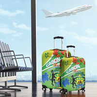 Gabon Independence Day Luggage Cover Coat Of Arms With Map - Wonder Print Shop