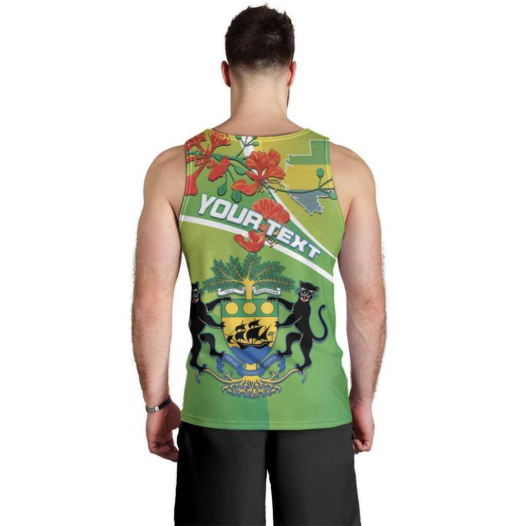 Personalized Gabon Independence Day Men Tank Top Coat Of Arms With Map - Wonder Print Shop
