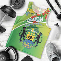 Personalized Gabon Independence Day Men Tank Top Coat Of Arms With Map - Wonder Print Shop