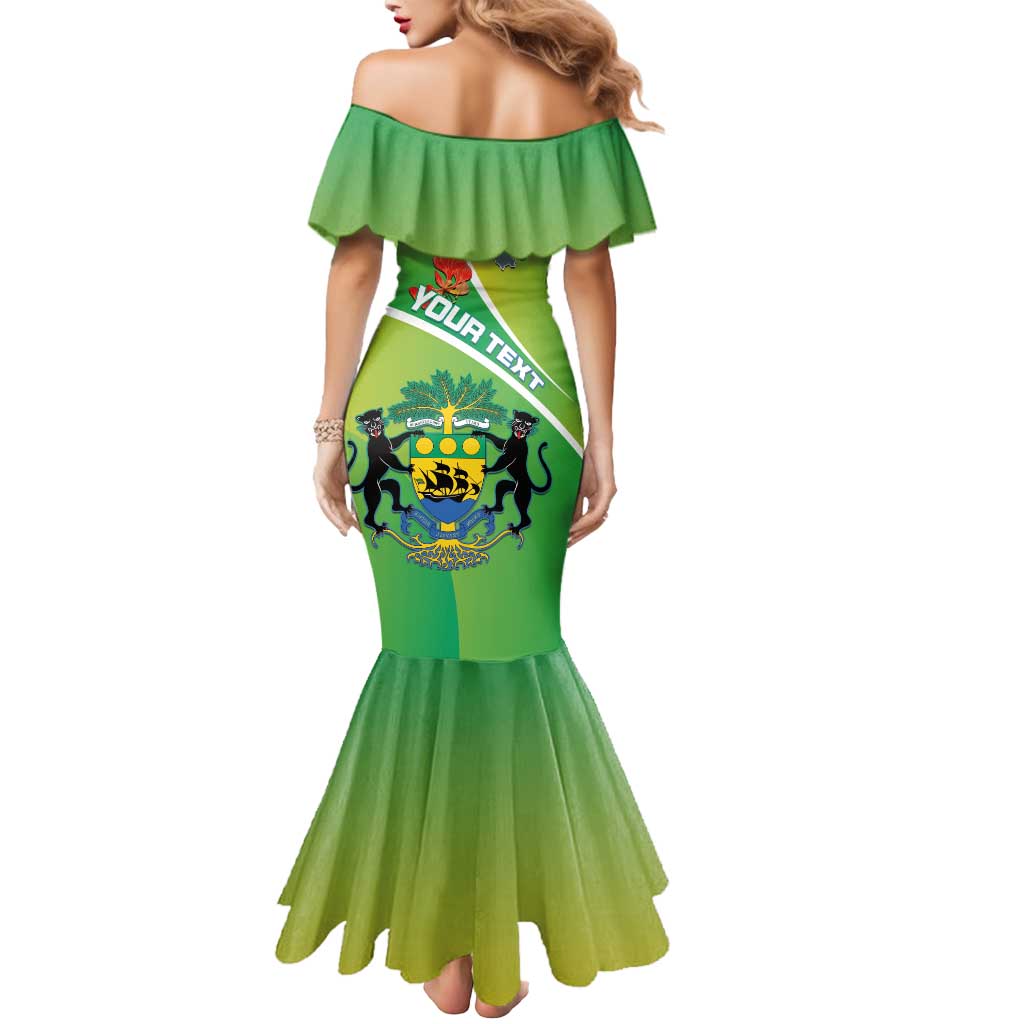 Personalized Gabon Independence Day Mermaid Dress Coat Of Arms With Map - Wonder Print Shop