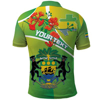 Personalized Gabon Independence Day Polo Shirt Coat Of Arms With Map - Wonder Print Shop