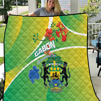 Gabon Independence Day Quilt Coat Of Arms With Map - Wonder Print Shop