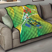 Gabon Independence Day Quilt Coat Of Arms With Map - Wonder Print Shop
