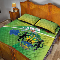 Gabon Independence Day Quilt Bed Set Coat Of Arms With Map - Wonder Print Shop