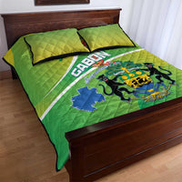 Gabon Independence Day Quilt Bed Set Coat Of Arms With Map - Wonder Print Shop