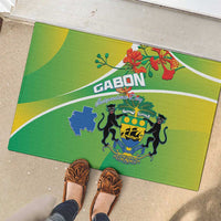 Gabon Independence Day Rubber Doormat Coat Of Arms With Map - Wonder Print Shop