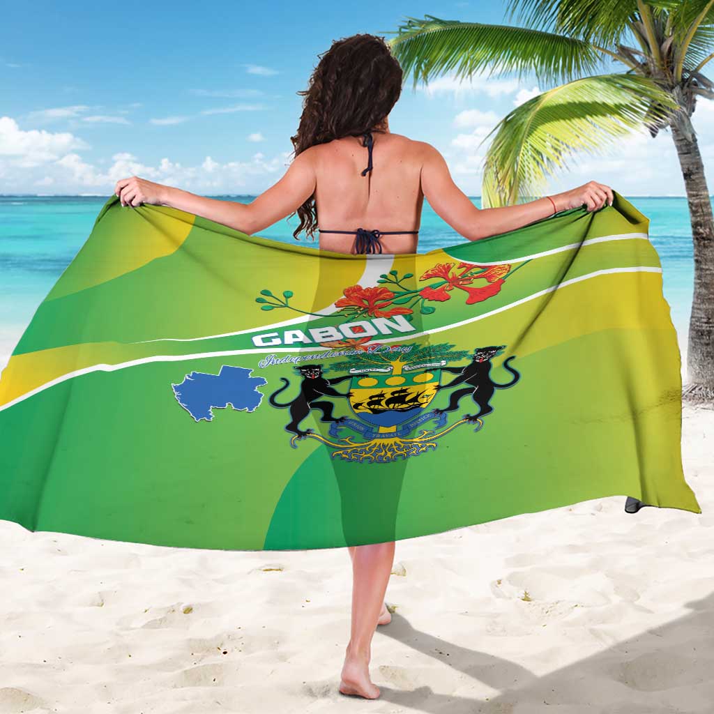 Gabon Independence Day Sarong Coat Of Arms With Map - Wonder Print Shop