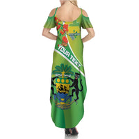 Personalized Gabon Independence Day Summer Maxi Dress Coat Of Arms With Map - Wonder Print Shop