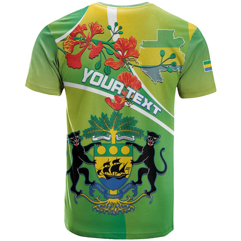 Personalized Gabon Independence Day T Shirt Coat Of Arms With Map - Wonder Print Shop