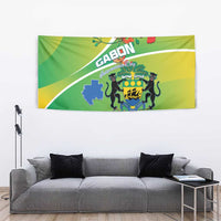 Gabon Independence Day Tapestry Coat Of Arms With Map - Wonder Print Shop