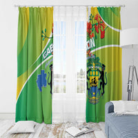 Gabon Independence Day Window Curtain Coat Of Arms With Map - Wonder Print Shop
