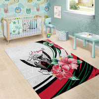 Sudan Area Rug Sudanese Secretary Bird With Hibiscus - Wonder Print Shop