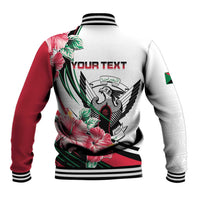 Personalized Sudan Baseball Jacket Sudanese Secretary Bird With Hibiscus - Wonder Print Shop