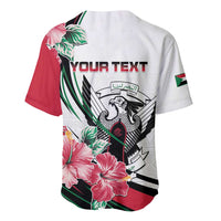 Personalized Sudan Baseball Jersey Sudanese Secretary Bird With Hibiscus - Wonder Print Shop