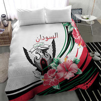 Sudan Bedding Set Sudanese Secretary Bird With Hibiscus - Wonder Print Shop