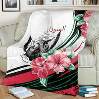 Sudan Blanket Sudanese Secretary Bird With Hibiscus - Wonder Print Shop