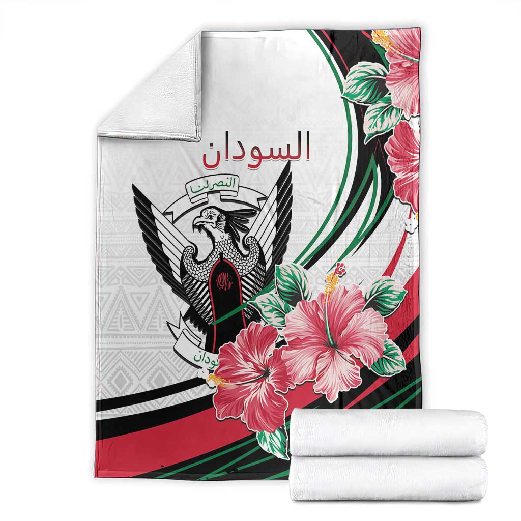 Sudan Blanket Sudanese Secretary Bird With Hibiscus - Wonder Print Shop