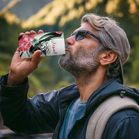 Personalized Sudan 4 in 1 Can Cooler Tumbler Sudanese Secretary Bird With Hibiscus - Wonder Print Shop