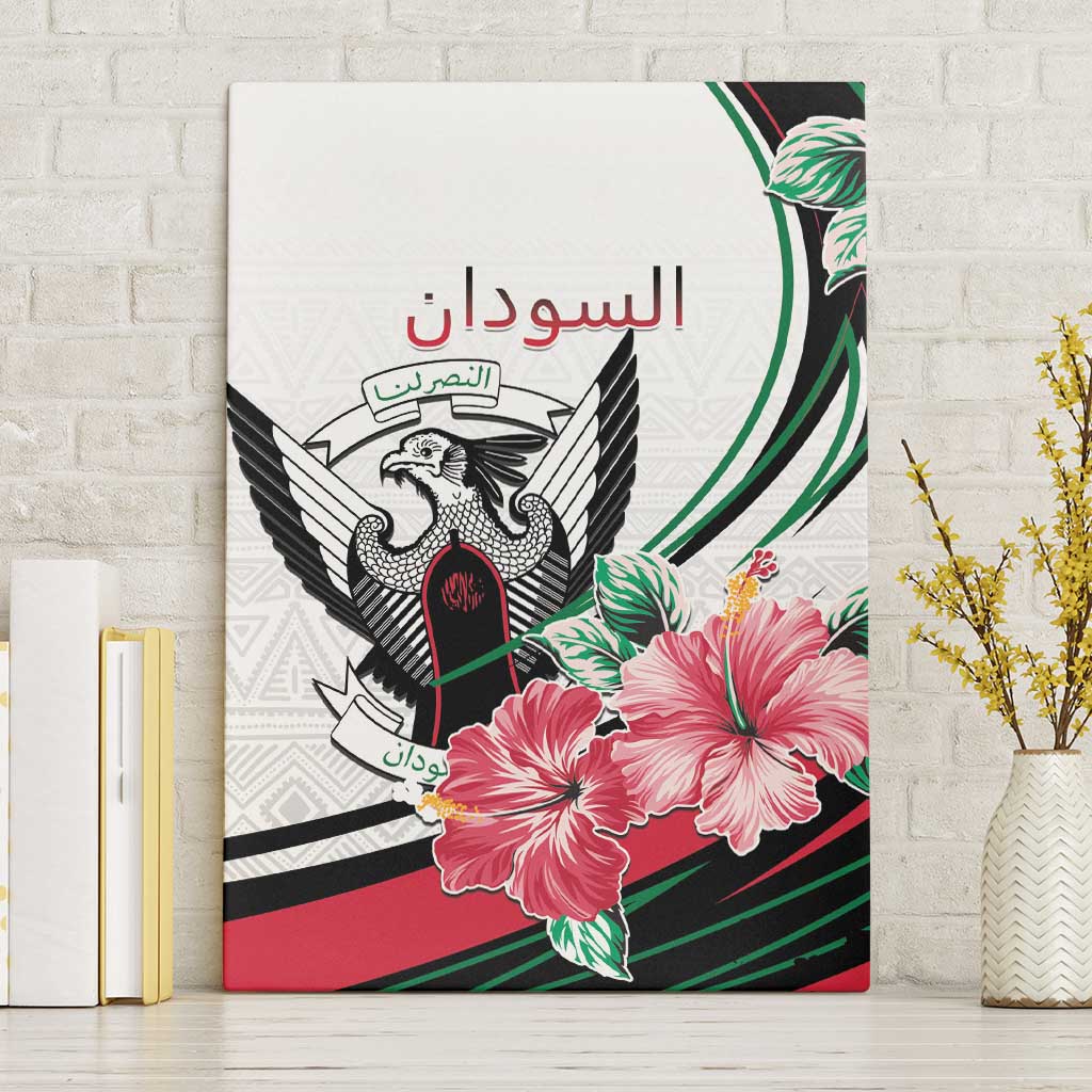 Sudan Canvas Wall Art Sudanese Secretary Bird With Hibiscus - Wonder Print Shop