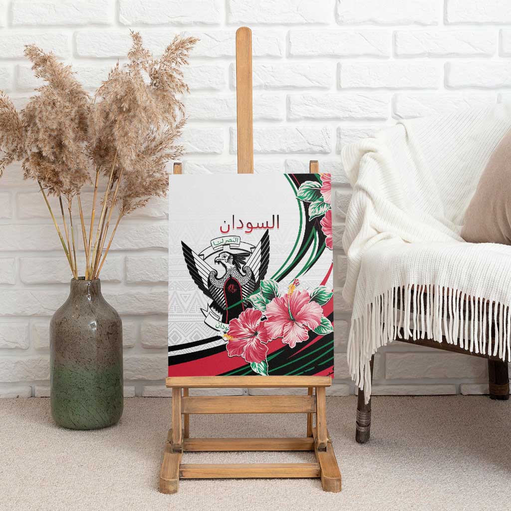 Sudan Canvas Wall Art Sudanese Secretary Bird With Hibiscus - Wonder Print Shop