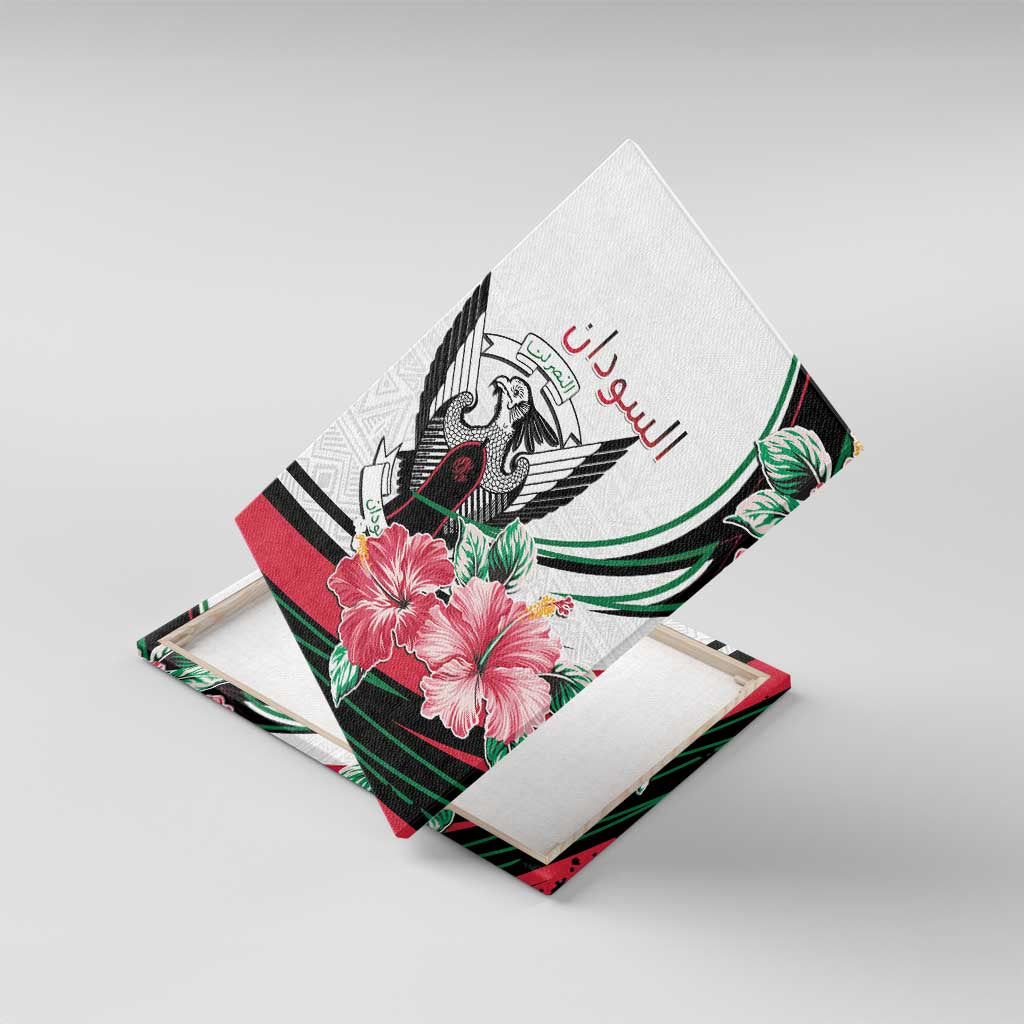 Sudan Canvas Wall Art Sudanese Secretary Bird With Hibiscus - Wonder Print Shop