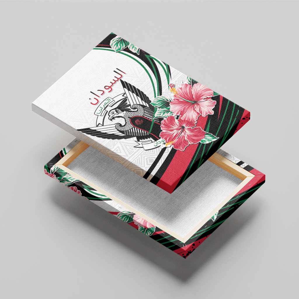 Sudan Canvas Wall Art Sudanese Secretary Bird With Hibiscus - Wonder Print Shop