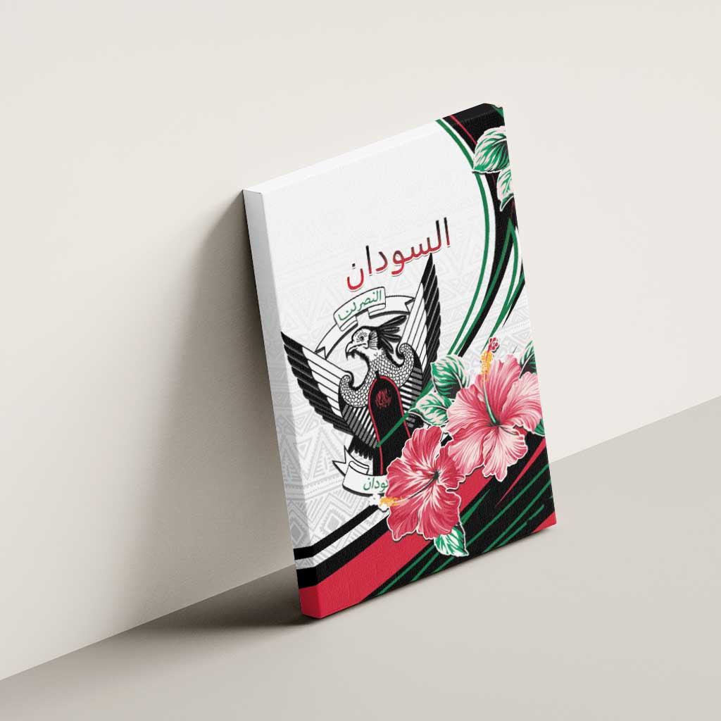 Sudan Canvas Wall Art Sudanese Secretary Bird With Hibiscus - Wonder Print Shop