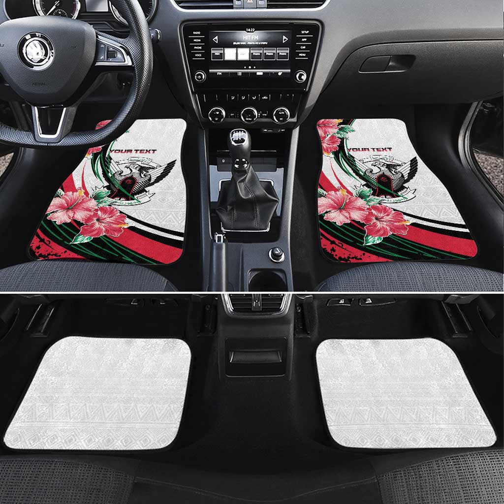 Sudan Car Mats Sudanese Secretary Bird With Hibiscus - Wonder Print Shop