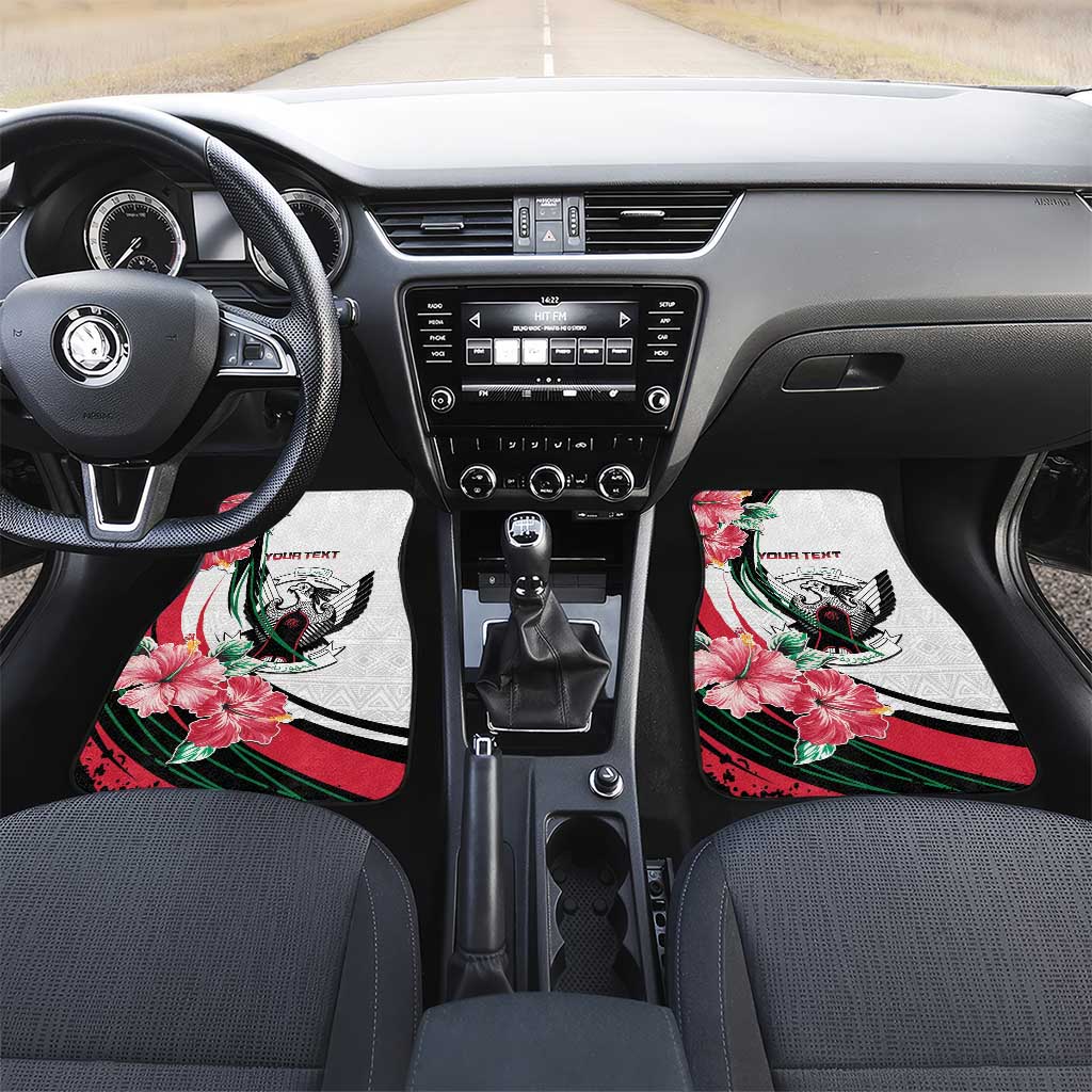 Sudan Car Mats Sudanese Secretary Bird With Hibiscus - Wonder Print Shop